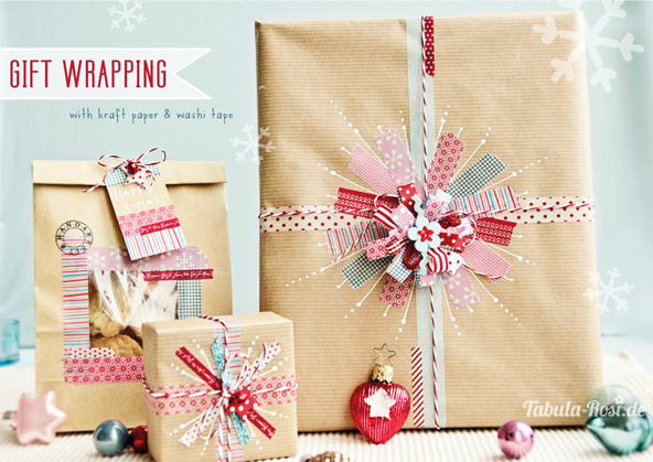 DIY Geschenkverpackung aus Packpapier und Washi Tape
